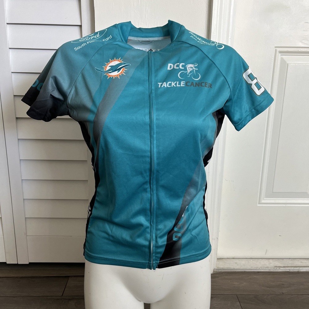 Primal Short Sleeve Cycling Jersey Womens M Full Zip Pockets Turquoise